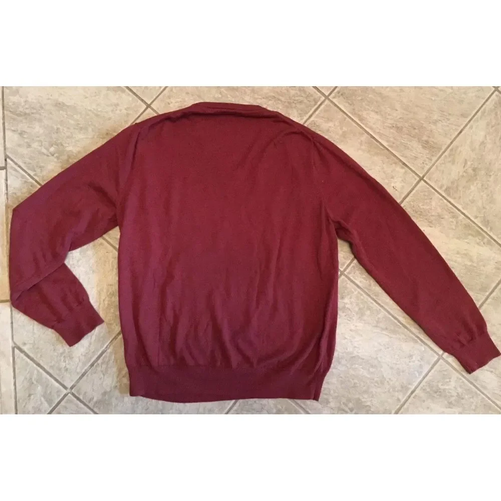 Classic Men's J.‎ Crew XL Merino Wool Sweater V Neck RED